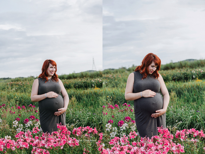 Maternity session at floral farm. Maternity photos in a flower field. Maternity photos countryside. Outdoor maternity session. Séance maternité à Les Fleurs Maltais. Photos Les Fleurs Maltais. Les Fleurs Maltais Chicoutimi. Photographe famille Chicoutimi. Photographe Saguenay | Lisa-Marie Savard Photographie | Montréal, Québec | www.lisamariesavard.com