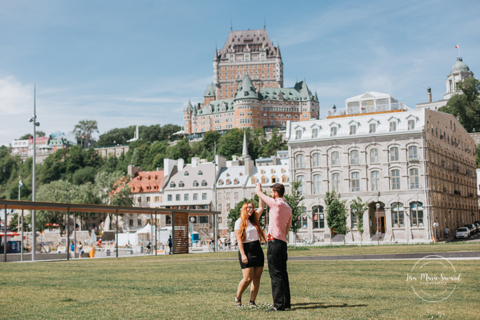 Old Quebec City engagement session. Urban European engagement session. Quebec City wedding photographer. Séance photo dans le Vieux-Québec. Séance fiançailles dans le Vieux-Québec. Photographe de mariage à Québec. Place des Canotiers. Petit Champlain. Vieux Québec Old Quebec |  Lisa-Marie Savard Photographie | Montréal, Québec | www.lisamariesavard.com