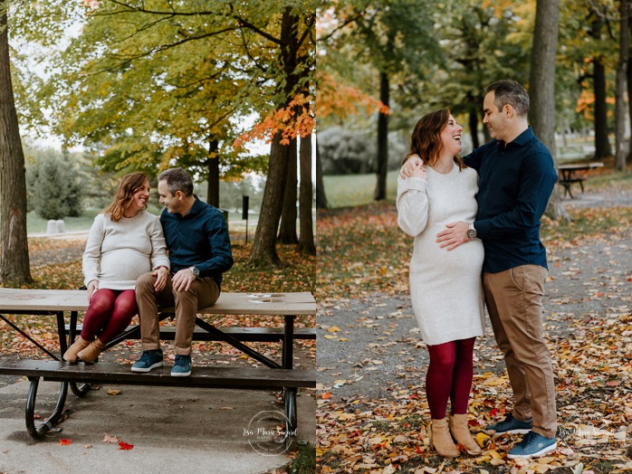 Fall maternity photos. Fall maternity session. Maternity photos autumn leaves. Photographe de maternité à Verdun. Verdun maternity photographer. Parc Angrignon. Angrignon Park.