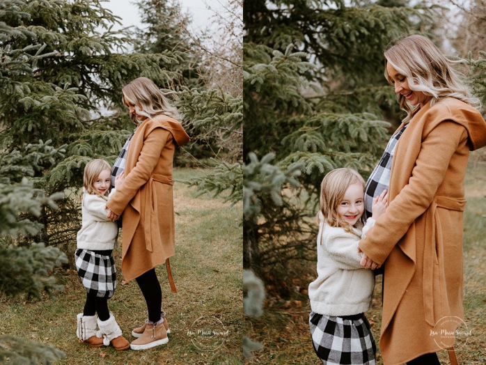 Winter maternity photos without snow. Maternity photos with child. Maternity photos with sibling. Photos de maternité dans le Sud-Ouest. Photographe de maternité à Ville-Émard. Montreal Southwest maternity photos.