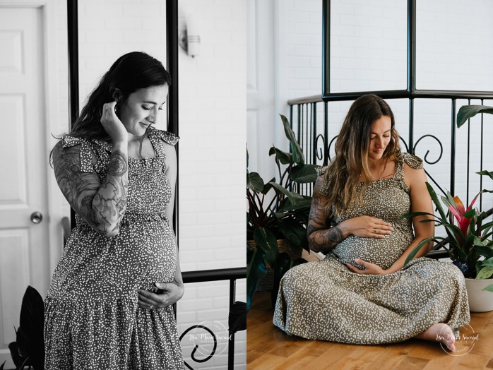 In-home maternity photos. Lifestyle maternity session. Living room maternity photos. Photos de maternité au Saguenay. Séance maternité Saguenay. Photographe Saguenay. Saguenay photographer