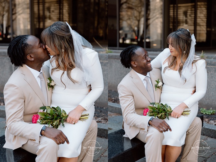 Urban wedding photos. Downtown wedding photos. Urban elopement photos. Old Montreal wedding photos. Montreal elopement wedding. Elopement à Montréal. Fugue amoureuse Montréal. Photographe de mariage à Montréal. Montreal wedding photographer.