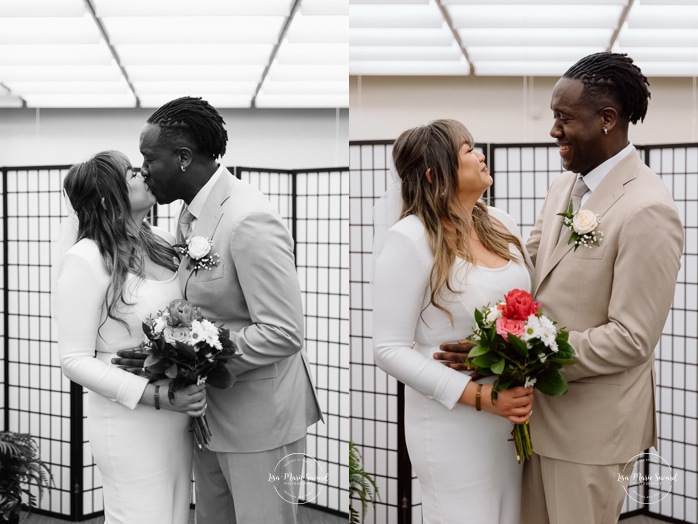 Montreal elopement wedding. Montreal courthouse elopement. Elopement à Montréal. Fugue amoureuse Montréal. Mariage au Palais de Justice de Montréal. Photographe de mariage à Montréal. Montreal wedding photographer.