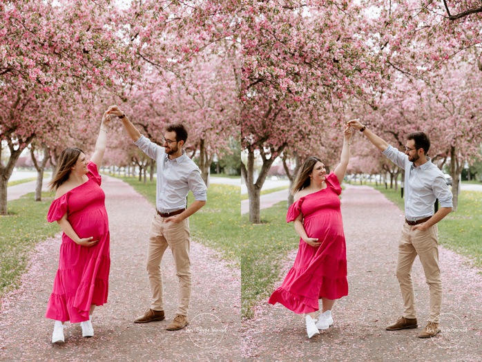 Blossom maternity photos. Apple blossom maternity photos. Photographe à Longueuil. Photos de maternité sur la Rive-Sud. Parc linéaire Desaulniers Longueuil. Longueuil photographer. South Shore maternity photos.