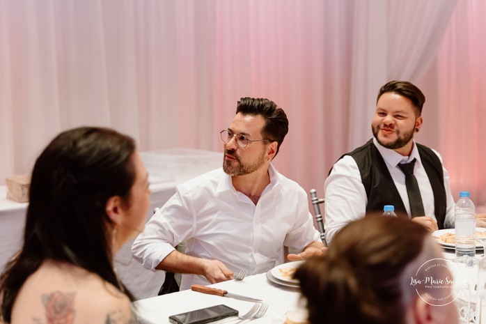 Wedding reception in ballroom. Mariage centre de congrès Palace Laval. Mariage à Laval. Palace convention centre wedding. Laval wedding photographer.