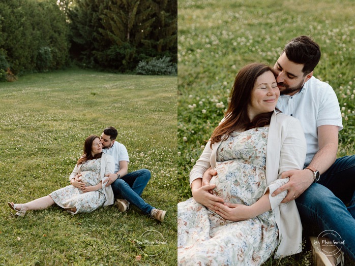 Urban park maternity photos. Romantic maternity photos. Garden maternity photos. Photos de maternité à Laval au Centre de la Nature. Laval maternity photos. Photographe à Laval. Laval photographer.