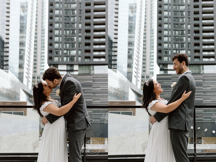 Urban wedding photos. Downtown Montreal wedding photos. Urban elopement photos. Elopement au centre-ville de Montréal. Elopement à Montréal. Downtown Montreal elopement. Photographe mariage Montréal. Montreal wedding photographer.