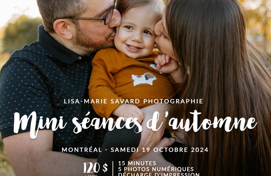 Mini séances d'automne 2024. Photos de famille d'automne à Montréal. Séance photo en automne. 2024 Montreal fall mini session. Montreal fall family photos. Montreal fall photoshoot.