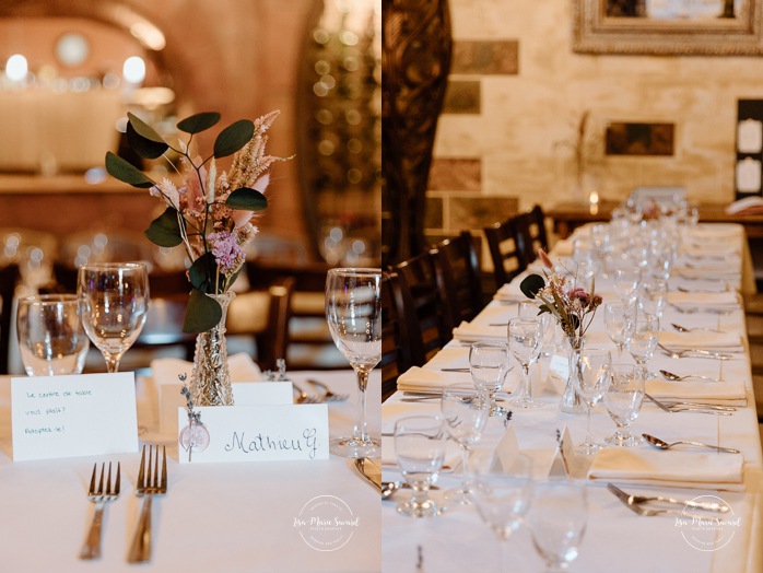 Wedding reception in old restaurant. Mariage à l'Ambroisie à Montréal. Photographe de mariage à Montréal. Montreal wedding photographer. Photographe Petite-Bourgogne. Photographe Saint-Henri.