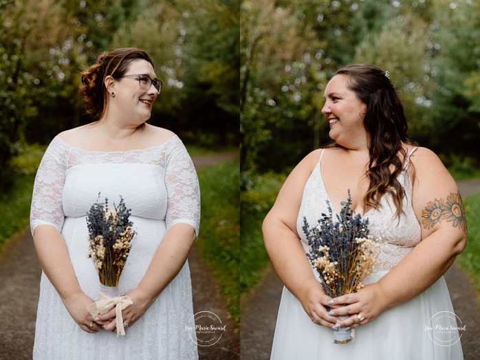 Two brides wedding photos. Same sex wedding photos. Plus size brides wedding photos. Mariage avec deux femmes. Mariage LGBTQ+ au Saguenay-Lac-Saint-Jean. Photographe de mariage au Saguenay.