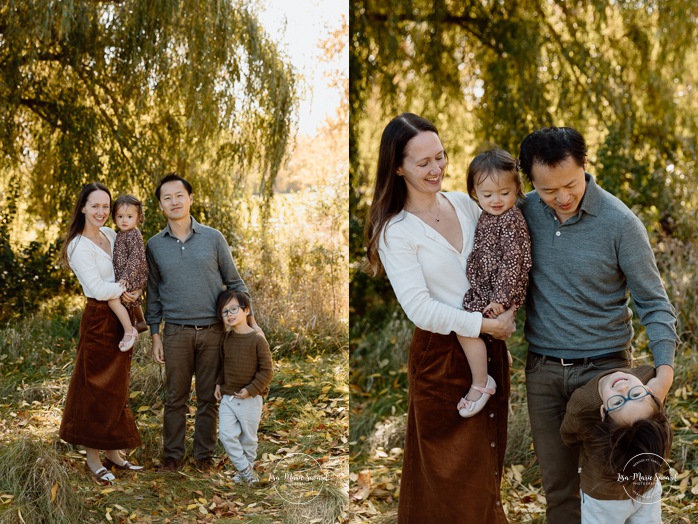 Fall family photos. Colorful fall family session. Mini séance d'automne à Montréal. Photos de famille en automne à Montréal. Montreal fall mini session. Montreal fall family photos.