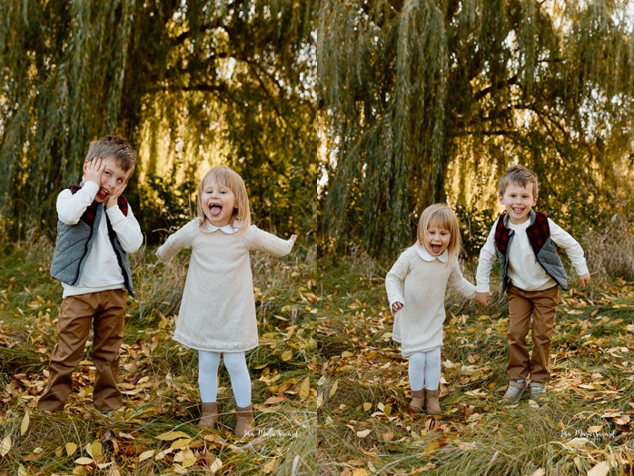 Fall family photos. Colorful fall family session. Mini séance d'automne à Montréal. Photos de famille en automne à Montréal. Montreal fall mini session. Montreal fall family photos.