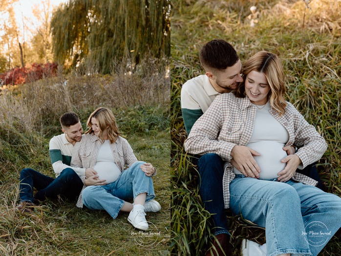 Fall maternity photos. Colorful fall maternity session. Mini séance d'automne à Montréal. Photos de famille en automne à Montréal. Montreal fall mini session. Montreal fall family photos.