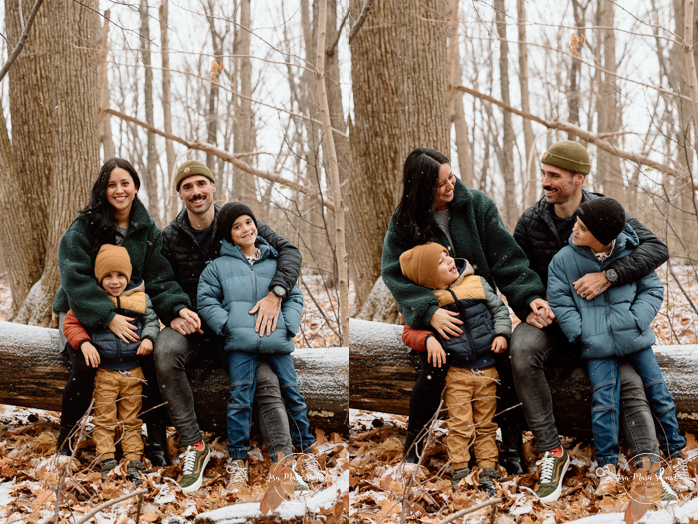 Outdoor Christmas mini sessions. Christmas tree farm mini sessions. Snowy family photos. Mini séances des Fêtes 2024. Mini séances dans la neige à Montréal. Montreal Holiday mini sessions.