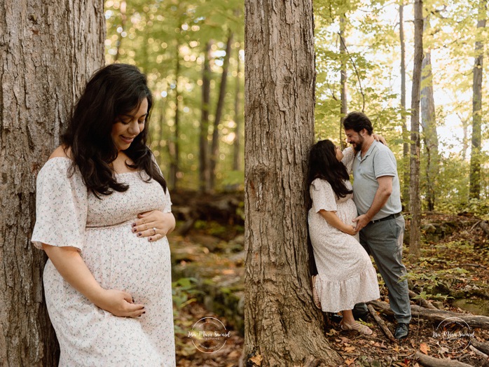 Forest maternity photos. Woodland maternity photos. Photographe dans le West Island. West Island photographer. Séance maternité au Cap-Saint-Jacques. Cap-St-Jacques maternity session.