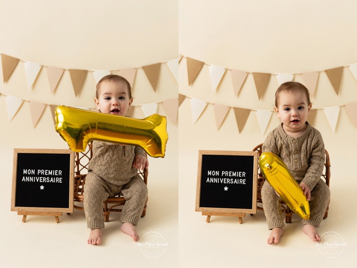 Smash the Cake for little boys. Masculine Smash the Cake ideas. Simple Smash the Cake ideas. Minimalist Smash the Cake photos. Photographe de Cake Smash pour garçon à Montréal. Photographe Cake Smash Montréal. Montreal Smash the Cake photographer. Montreal Cake Smash photographer.