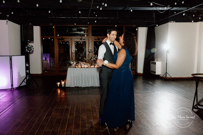 Mother of the groom first dance photos. Mariage au Grand Lodge Mont-Tremblant. Photographe de mariage à Mont-Tremblant. Grand Lodge Mont-Tremblant wedding. Mont Tremblant wedding photographer.