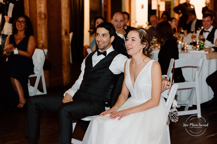 Wedding reception game ideas. Mariage au Grand Lodge Mont-Tremblant. Photographe de mariage à Mont-Tremblant. Grand Lodge Mont-Tremblant wedding. Mont Tremblant wedding photographer.