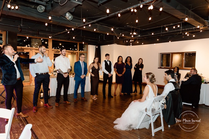 Wedding reception game ideas. Mariage au Grand Lodge Mont-Tremblant. Photographe de mariage à Mont-Tremblant. Grand Lodge Mont-Tremblant wedding. Mont Tremblant wedding photographer.