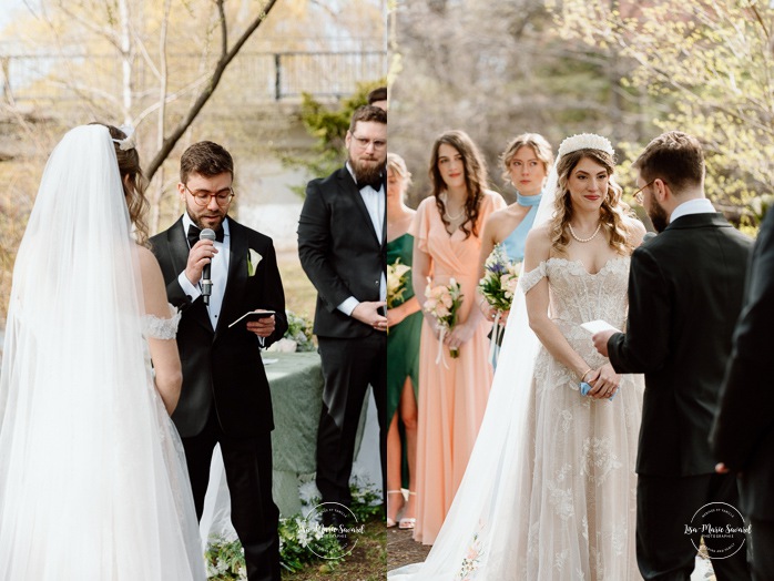 Outdoor wedding ceremony. Weeping willow wedding photos. Mariage au Pavillon de la Jamaïque à Montréal. Photographe de mariage à Montréal. Jamaica Pavilion wedding. Montreal wedding photographer.