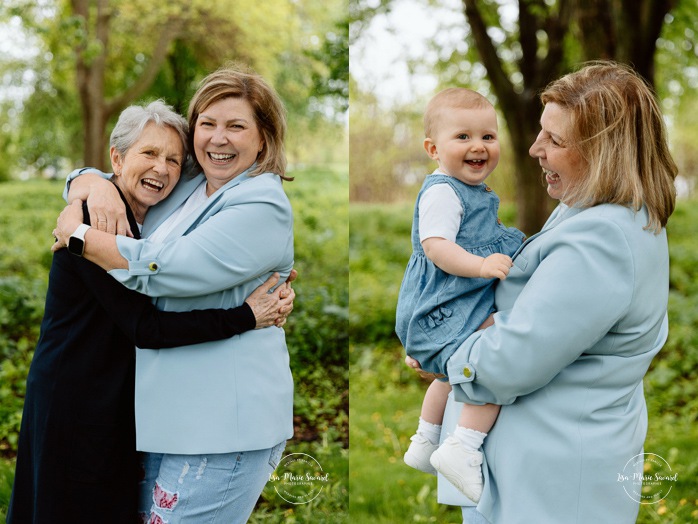 Extended family photos. Four generations family photos. Spring family photos. Mini séances familiales. Photographe de famille à Montréal. Montreal family photographer.