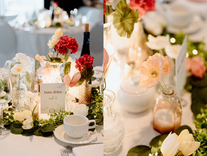 Spring wedding decor ideas. Mariage à l'Auberge des Îles au Lac-Saint-Jean. Photographe de mariage au Saguenay-Lac-Saint-Jean.
