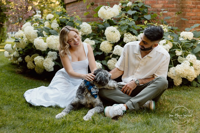 Maternity photos with dog. Maternity photos with pets. Photographe à Pointe-Claire. Photos de maternité dans le West Island. Pointe-Claire photographer. West Island maternity photographer.