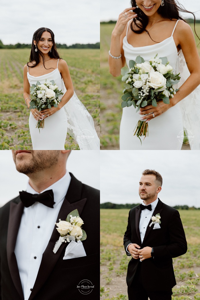 Field wedding photos. Countryside wedding photos. Romantic wedding photos. Pépinière Boréalis. Mariage à l'hôtel Delta Saguenay. Mariage à Jonquière. Photographe mariage Saguenay-Lac-Saint-Jean.