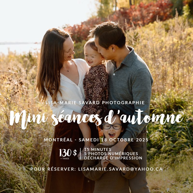 Mini séances d'automne à Montréal 2025. Mini séances photo Montréal. Montreal fall mini sessions. Montreal mini session photographer.