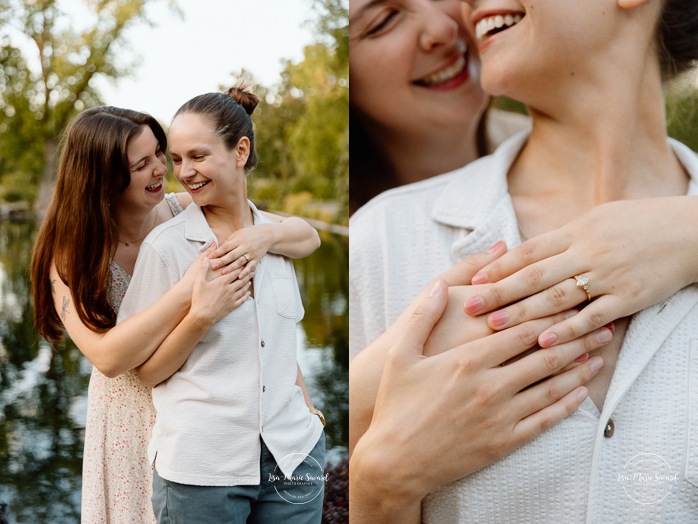 Same sex proposal photos. Lesbian proposal photos. Botanical garden surprise proposal. Photographe de demande en mariage à Montréal. Demande en mariage surprise à Montréal. Montreal proposal photographer. Montreal surprise proposal. Jardin botanique de Montréal