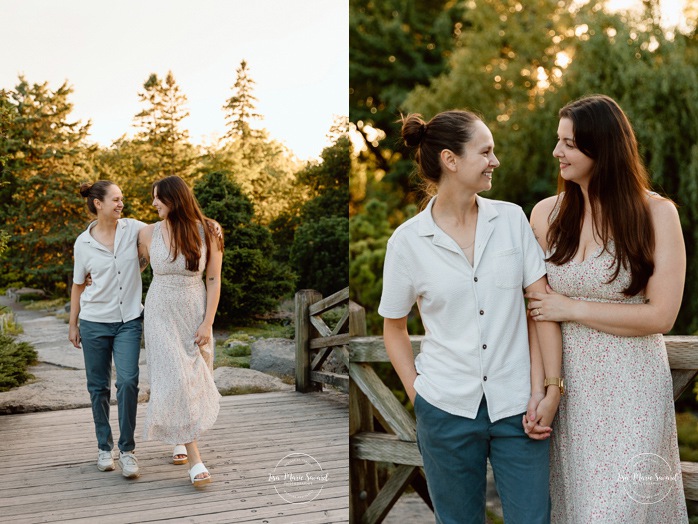 Same sex engagement photos. Lesbian engagement photos. Botanical garden engagement photos. Photographe de demande en mariage à Montréal. Demande en mariage surprise à Montréal. Montreal proposal photographer. Montreal surprise proposal. Jardin botanique de Montréal