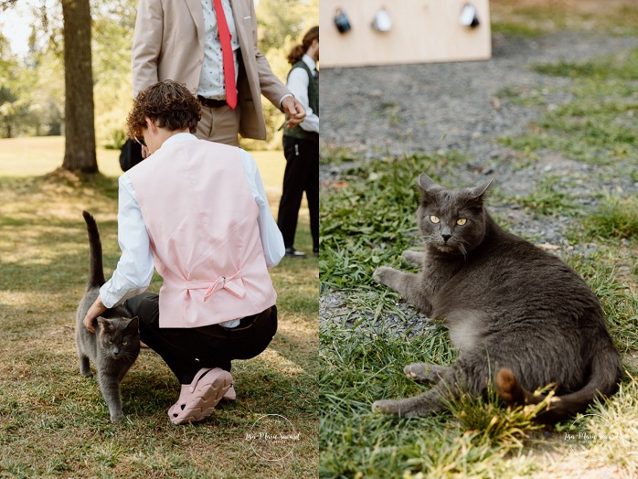 Cottagecore wedding photos. Garden party wedding ideas. Mariage en Estrie dans un chalet. Photographe de mariage dans les Cantons-de-l'Est. Eastern Township wedding photographer.