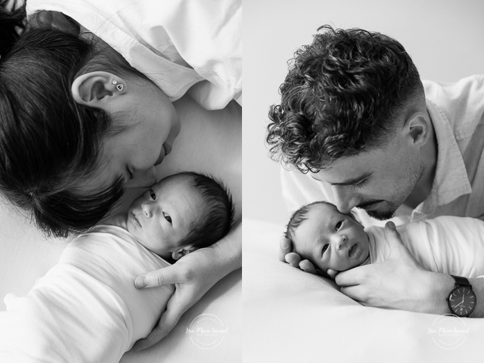 Minimalist newborn photos. Clean newborn photos. Asian baby newborn photos. Séance photo nouveau-né à Montréal. Montreal newborn photoshoot. Photographe bébé à Montréal. Montreal newborn photographer.