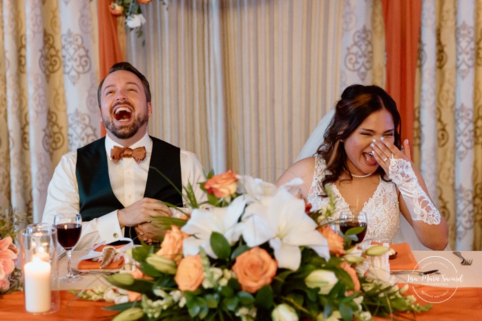 Multicultural wedding reception. Mixed wedding reception. Mariage au Manoir du lac Delage. Photographe de mariage Ville de Québec. Quebec City wedding photographer. Manoir du lac Delage wedding.