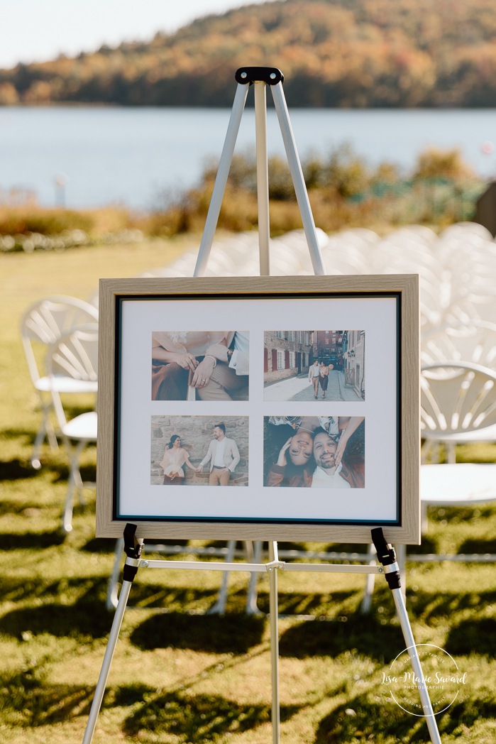 Lakefront wedding ceremony. Waterfront wedding photos. Mariage au Manoir du lac Delage. Photographe de mariage Ville de Québec. Quebec City wedding photographer. Manoir du lac Delage wedding.