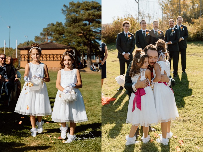 Lakefront wedding ceremony. Waterfront wedding photos. Mariage au Manoir du lac Delage. Photographe de mariage Ville de Québec. Quebec City wedding photographer. Manoir du lac Delage wedding.