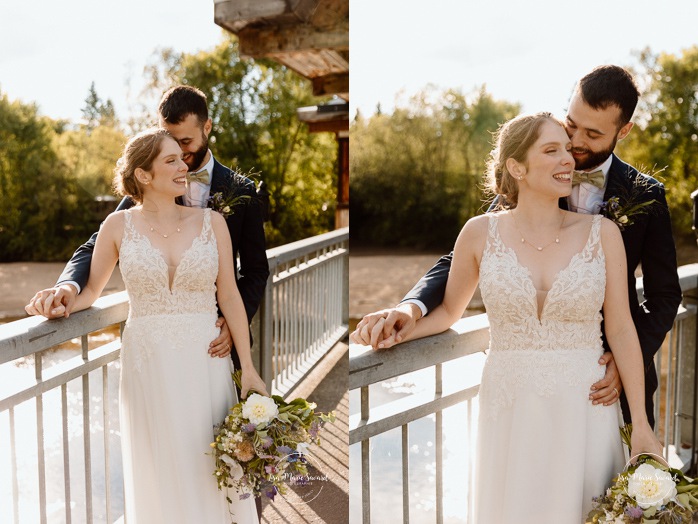 Bridge wedding photos. Mariage à Le Pont Couvert de La Conception. Photographe mariage Laurentides. Le Pont Couvert wedding. Tremblant wedding photographer.