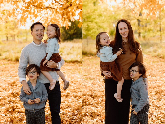Fall family photos. Mixed family photos. Biracial family photos. Mini séances d'automne à Montréal. Montreal fall mini sessions. Photos en automne à Montréal. Montreal fall photoshoot.