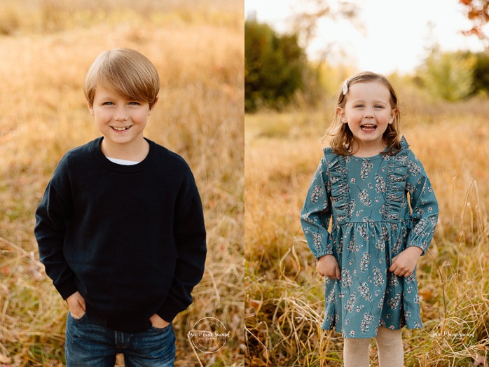 Fall family photos. Family photos with boy and girl. Countryside family photos. Mini séances d'automne à Montréal. Montreal fall mini sessions. Photos en automne à Montréal. Montreal fall photoshoot.