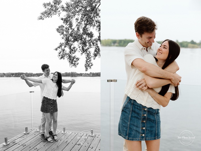 Riverfront engagement photos. Natural engagement photos. Séance fiançailles sur la Rive-Nord. Photographe de couple à Montréal. North Shore engagement session. Montreal engagement photographer.