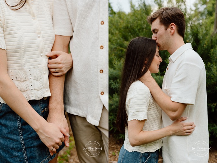 Urban park engagement photos. Natural engagement photos. Séance fiançailles sur la Rive-Nord. Photographe de couple à Montréal. North Shore engagement session. Montreal engagement photographer.
