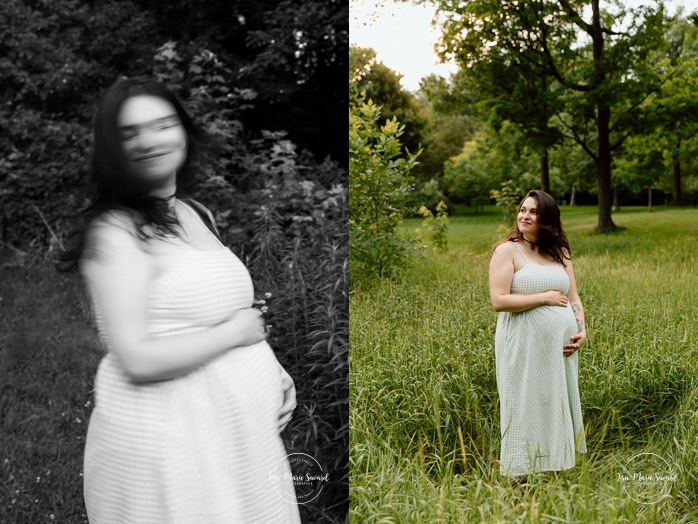 Summer maternity photos. Urban park maternity photos. Séance photo au parc Angrignon. Angrignon Park photoshoot. Photographe maternité Montréal. Montreal maternity photographer.