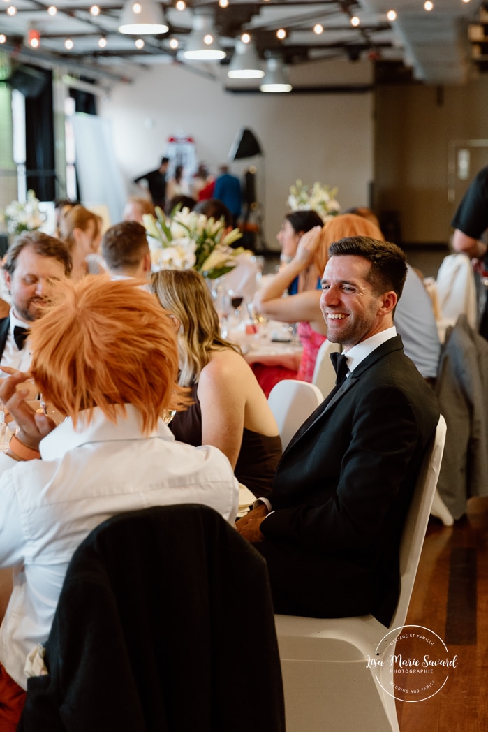 Industrial wedding reception. Factory wedding reception. Mariage à l'Espace Canal à Montréal. Photographe de mariage à Montréal. Espace Canal wedding. Montreal wedding photographer.