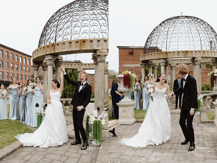 Outdoor industrial wedding ceremony. Mariage à l'Espace Canal à Montréal. L'Ambroisie et Espace Canal. Photographe de mariage à Montréal. Espace Canal wedding. Montreal wedding photographer.