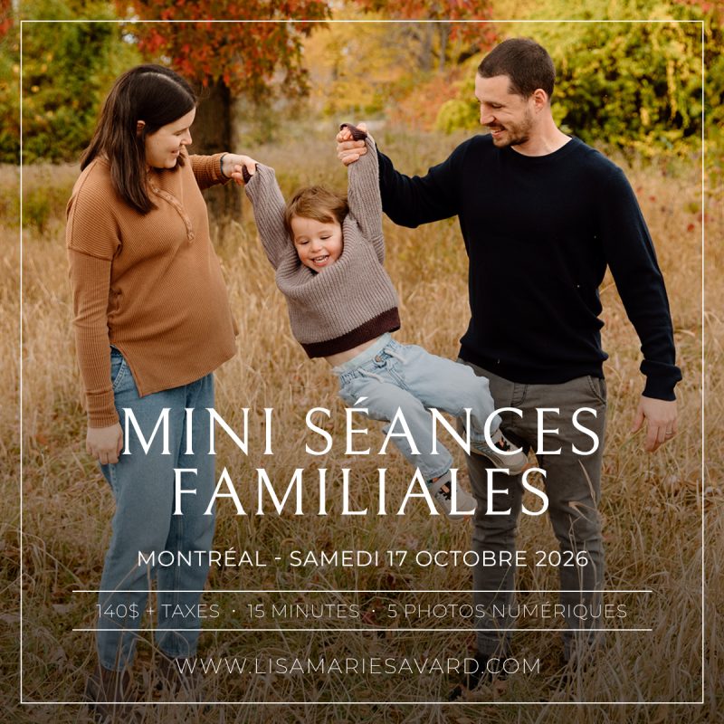 Mini séances d'automne 2026 à Montréal. Séance famille en automne à Montréal. Photographe famille à Montréal. 2026 Montreal fall mini session. Montreal fall family session. Montreal family photographer.