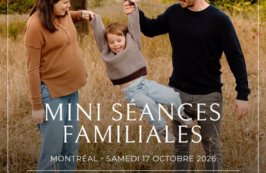 Mini séances d'automne 2026 à Montréal. Séance famille en automne à Montréal. Photographe famille à Montréal. 2026 Montreal fall mini session. Montreal fall family session. Montreal family photographer.