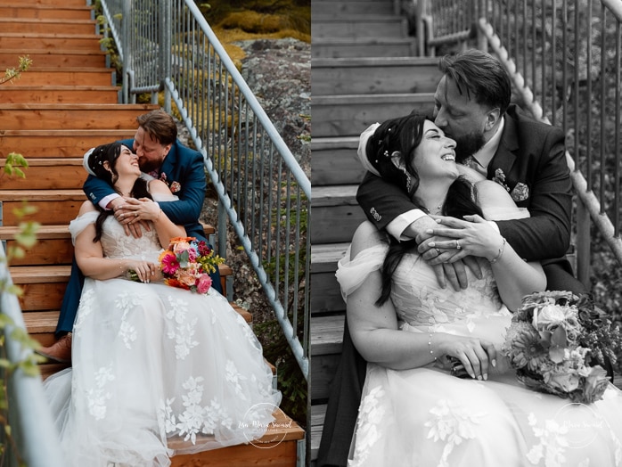 Old ruins wedding photos. Old mill wedding photos. Photographe de mariage au Saguenay. Photographe Saguenay-Lac-Saint-Jean. Vieux Port de Chicoutimi. Zone Portuaire Chicoutimi. Saguenay wedding photographer.