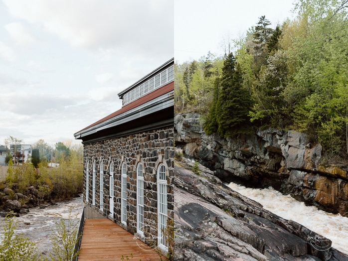 Old ruins wedding photos. Old mill wedding photos. Photographe de mariage au Saguenay. Photographe Saguenay-Lac-Saint-Jean. Vieux Port de Chicoutimi. Zone Portuaire Chicoutimi. Saguenay wedding photographer.