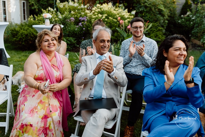 Intimate backyard wedding photos. Micro wedding photos. Mariage à Notre-Dame-de-Grâce. Mariage intime à Montréal. Photographe mariage Montréal. NDG backyard wedding. Montreal intime wedding. Montreal wedding photographer.