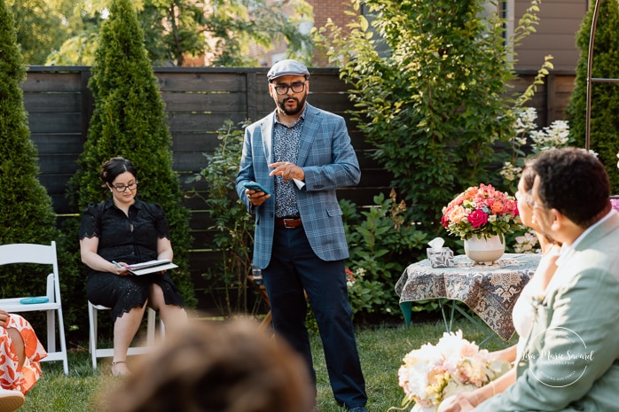 Intimate backyard wedding photos. Micro wedding photos. Mariage à Notre-Dame-de-Grâce. Mariage intime à Montréal. Photographe mariage Montréal. NDG backyard wedding. Montreal intime wedding. Montreal wedding photographer.